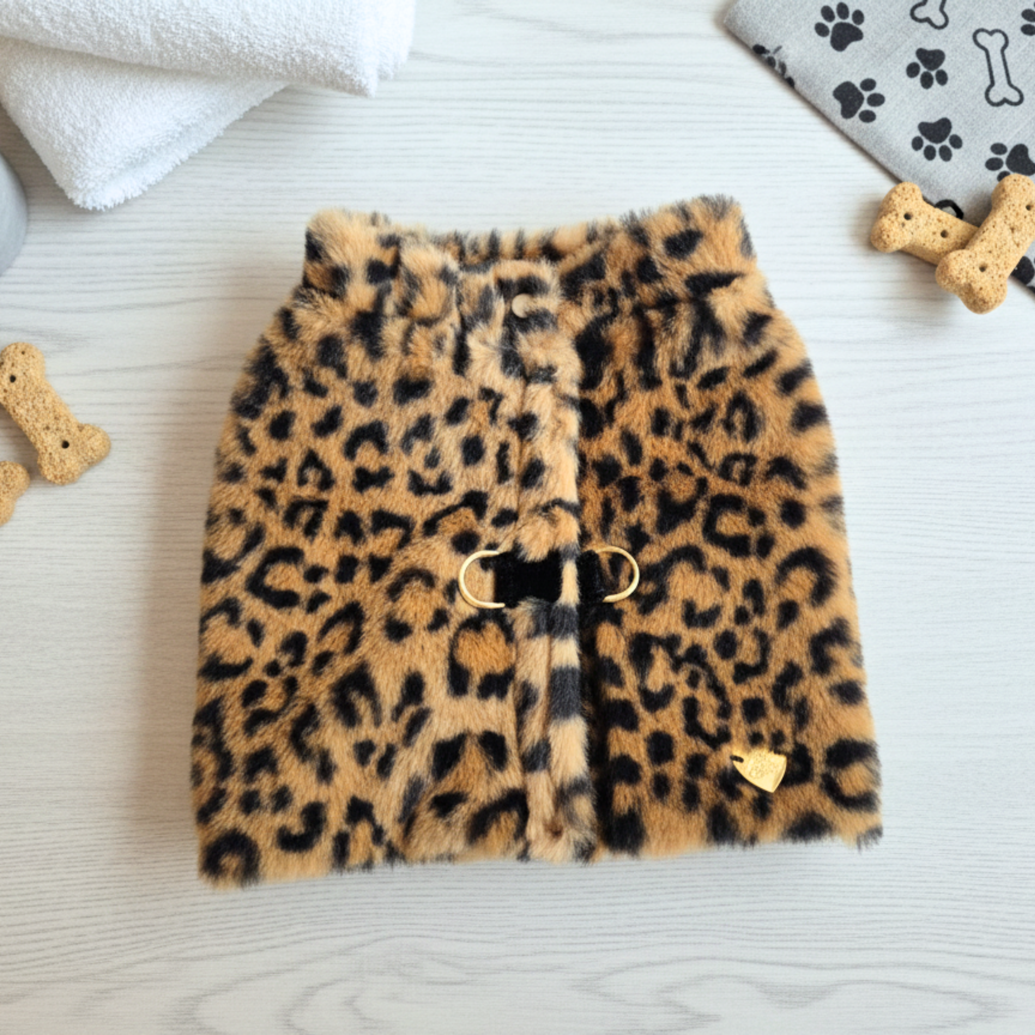 Pettorina Invernale Leopard Fur per Cani